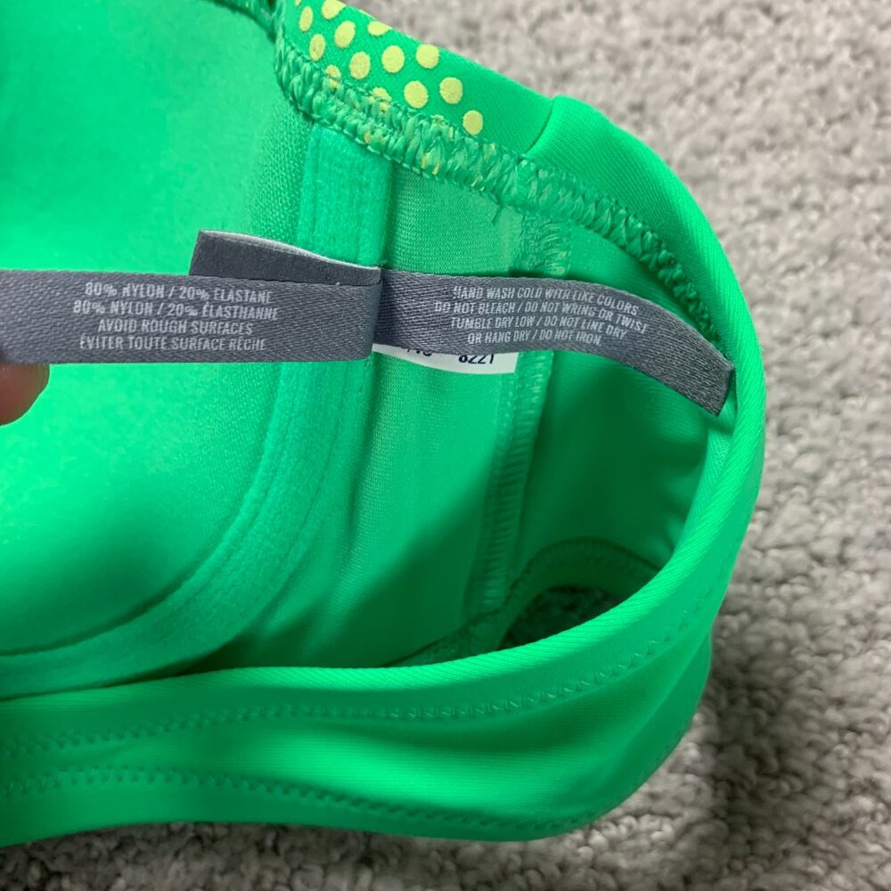Aerie Lime Green Polka Dots Bikini Swimwear Top Bra, Women 34B Wired Molded Cups - Picture 4 of 6